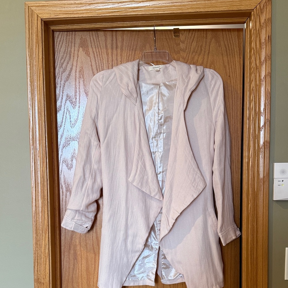 Stylish Light Pink Open Front Jacket
